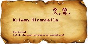 Kulman Mirandella névjegykártya